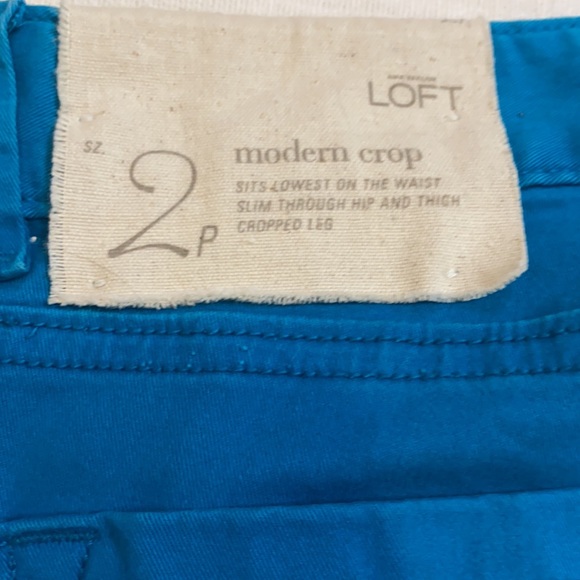 LOFT Teal Modern Crop Capris — Size 2 P NWOT - Picture 6 of 8